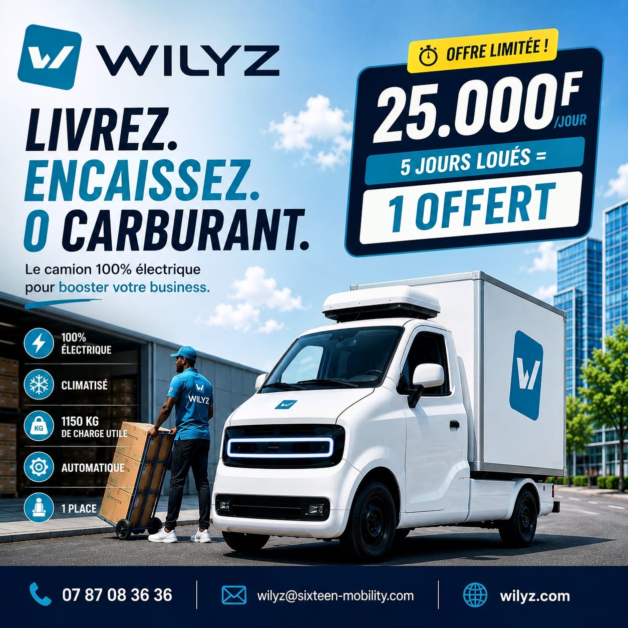 Wilyz M1 - Pickup utilitaire 100% Électrique